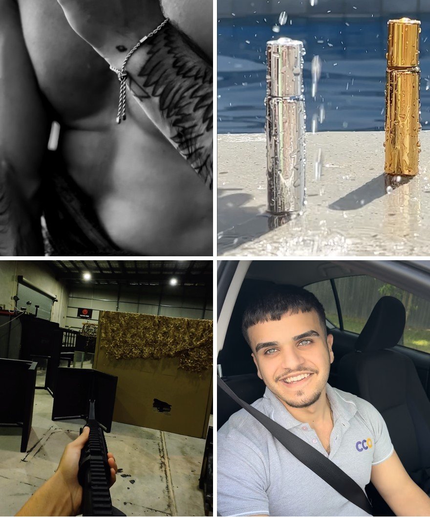 Four stills from the content reels